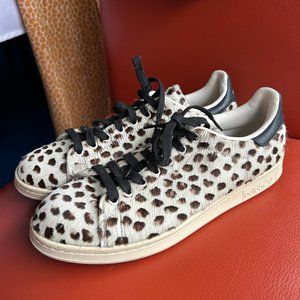 Adidas Stan Smith White Black Snow Leopard Pony Hair Sneakers Size 11